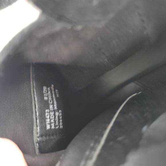 Cole Haan Suede Ankle Boots Womens 8 1/2 B Black Gold buckle Bootie BOHO Western - Picture 8 of 10